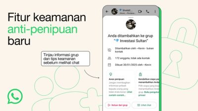 WhatsApp Hadirkan Fitur Keamanan Baru untuk Cegah Penipuan di Chat dan Grup